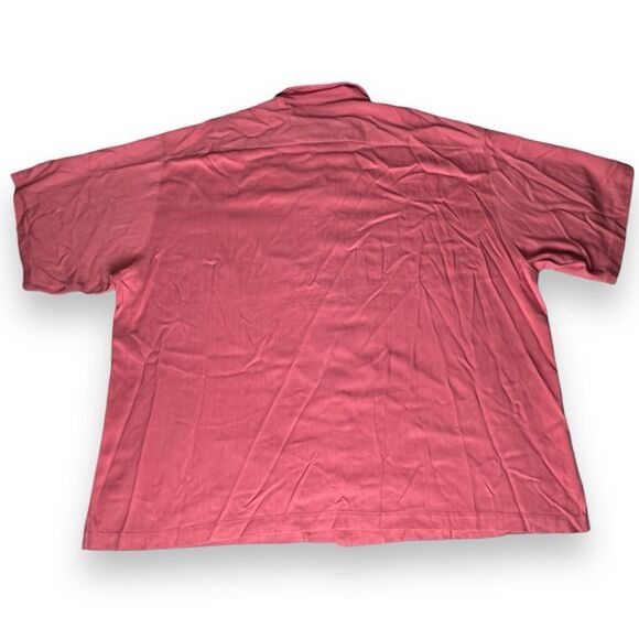 Tommy Bahama Relax Button Down 100% Silk Salmon Hawaiian Shirt Men’s Size XXL - Picture 5 of 6